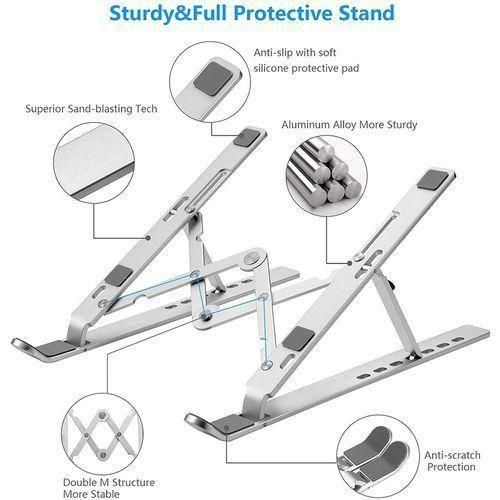 Adjustable Aluminum Laptop Stand for Tablet, Computers and PC