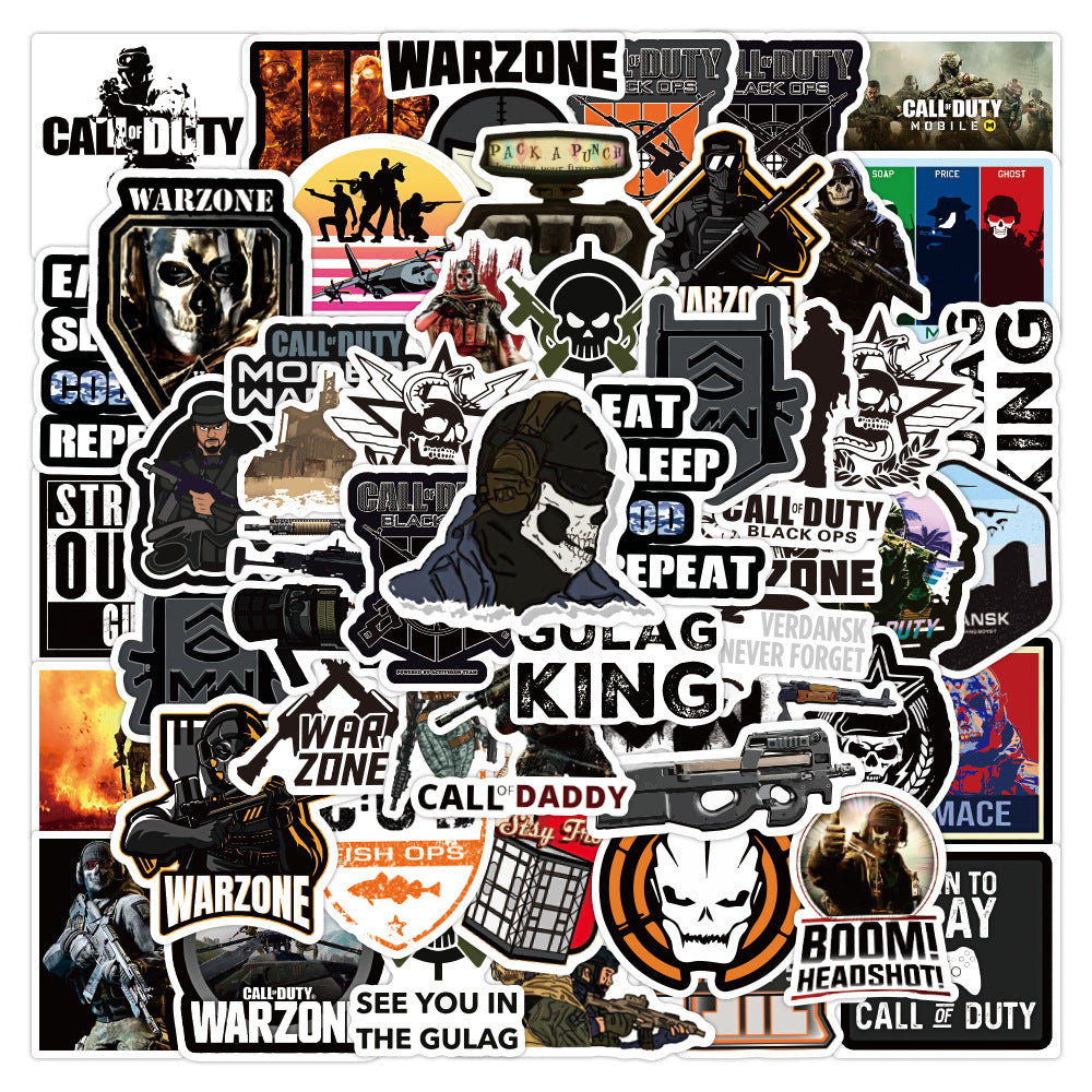 50pcs Call of Duty Stickers for Laptops, Phones, Cars and More
