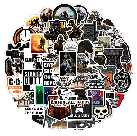 50pcs Call of Duty Stickers for Laptops, Phones, Cars and More