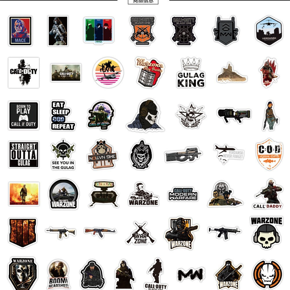 50pcs Call of Duty Stickers for Laptops, Phones, Cars and More