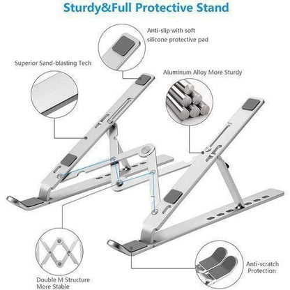 Adjustable Aluminum Laptop Stand for Tablet, Computers and PC