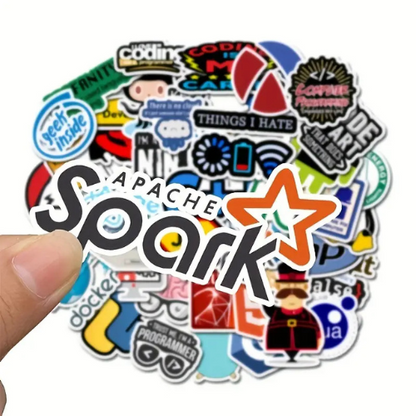 50pcs Programming Stickers for Laptops, Bottles, Phones, Cars and More